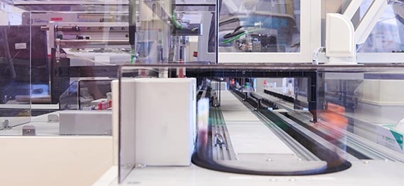 A conveyor belt for samples