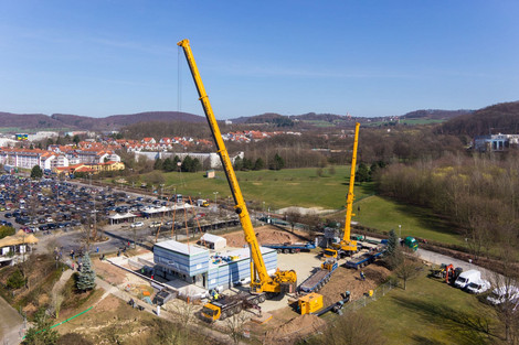 Das MRT-Gebäude im Bau