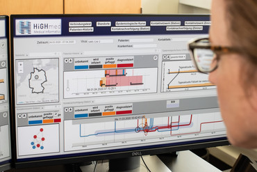 Bildschirmansicht: Smarte Software SmICS hilft an der UMG bei der Verfolgung von SARS-CoV-2-Infektionen.